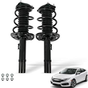 Front Pair Complete Strut-Coil Spring Assemblies Compatible with Civic 2016 2017 2018 2019 2020 2021, 1 Piece
