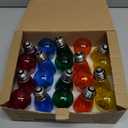 S14 Christmas Replacement Light Bulbs, 20 Pack Glass Edison Vintage Bulbs, 11 Watt, E26 Medium Base, Waterproof Commercial Christmas Bulb for Indoor Outdoor Home Patio Garden Decoration, Multicolor