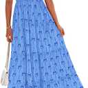PRETTYGARDEN Women's 2025 Floral Maxi Sundress Smocked Tank Dress Sleeveless Ruffle Summer Tiered Long Dresses (M)