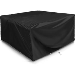Patio Furniture Covers, Outdoor Furniture Covers Waterproof, Patio Table Cover Windproof, Outdoor Sofa Sectional Cover General Purpose, 79"x63"x30" Black