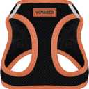 Best Pet Supplies - All Weather Mesh/Plush, Reflective, No Pull Harness for Small, Medium Dogs, Cats - Secure with Hook & Loop Fastener, Buckle, Double D-Rings - Black/Orange Trim, M