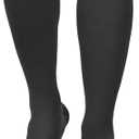 MGANG® 20-30 mmHg Compression Stocking for Men and Women, Medical Compression Socks, Knee High Length, Open Toe, Support Hose for DVT, Varicose Veins, Relief Shin Splints, Edema, Black XX-Large