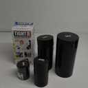 Tightvac Nested Set of 4 Vacuum Sealed Dry Goods Storage Containers, 4 Sizes: 24-Ounce, 12-Ounce, 6-Ounce, 3-Ounce, Solid Black Body/Black Cap