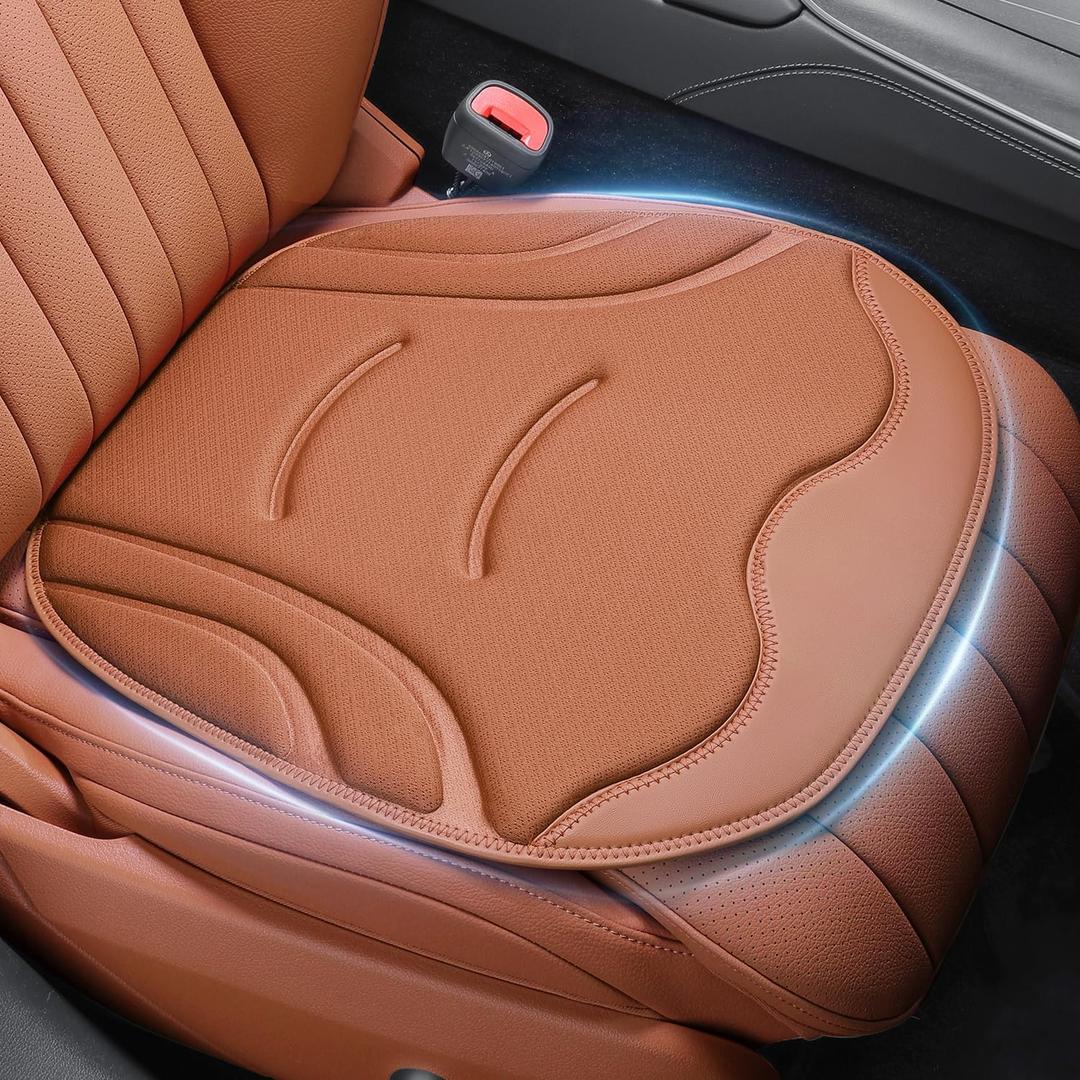 HOLDCY 2Pcs Car Seat Cushion  Ergonomic Comfort, Breathable Material, and Universal Fit, Anti-Slip Bottom for Secure Fit  Ideal for Cars, Office Chairs, and Long-Haul Trucks (Orange)
