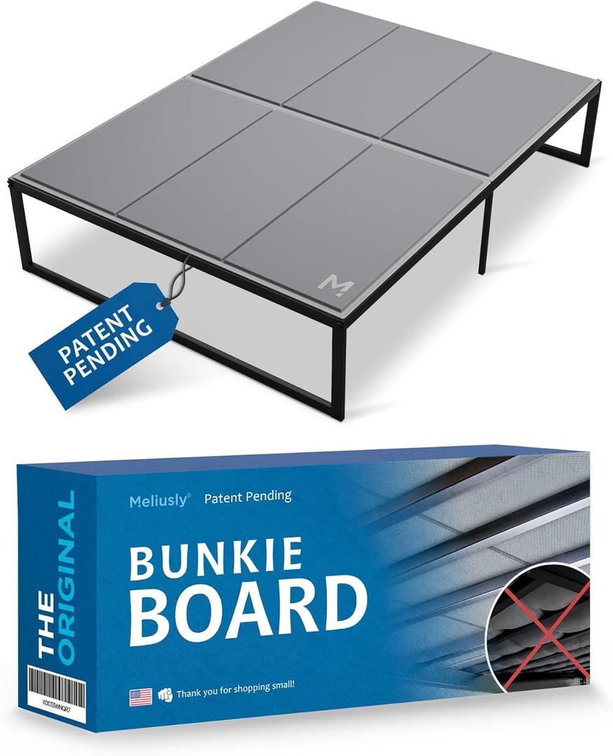 Meliusly Premium 10mm Bunkie Board Queen Size (60x80'') Patent Pending Low Profile Bed Board Design - Breathable, Noise Minimizing, Moisture Resistant Bunkieboards, Low Profile Bed Support