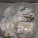 White Orchid Artificial Flowers,4PCS Real Touch Fake Hanging Flowers Faux Phalaenopsis Orchids Plants for Wedding Party Wall Garden Outdoor Home Decor (White)