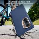 for Samsung Galaxy Z Fold 7 Case with Screen Protector, [One Piece Box-Style Case] [Compatible with Magsafe] [Hinge Protection] Slim Thin Full Body Shockproof Leather Phone Cover for Z Fold7 - Blue