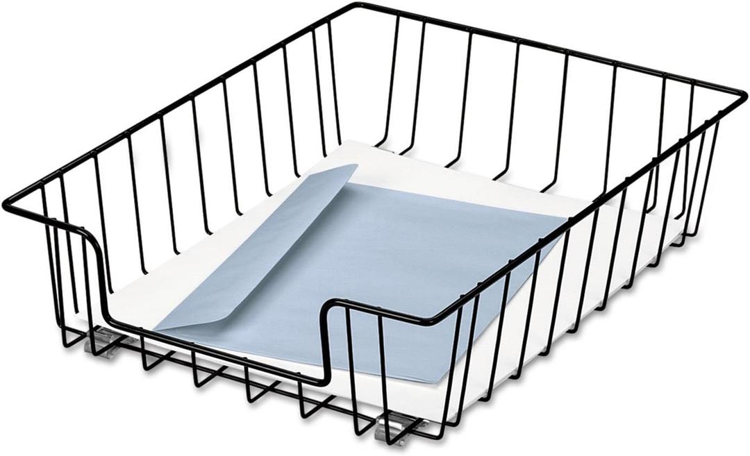Fellowes Workstation 3" Letter Desk Tray Organizer, Wire, Black (60112) (14.1" x 10" x 3")