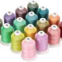 New brothread - 18 Options - Multi-Purpose 100% Mercerized Cotton Threads 50S/3 600M(660Y) Each Spool for Quilting, Serger, Sewing and Embroidery - 16 Variegated Colors