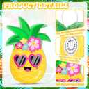 Threan Small Pineapple Piata Summer Fruit Piata with Blindfold Bat for Hawaiian Tropical Luau Party Supplies Pineapple Themed Birthday Decorations, 16.5 x 11.2 x 3.1 Inch