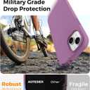 AOTESIER Shockproof for iPhone 15 Plus Case, [Food Grade Silicone] Phone Case [Military Drop Protection] with Soft Anti-Scratch Microfiber Lining, 6.7 inch, Lilac Purple