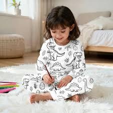  Dinosaur World Girls Long Sleeve Pajama Cozy 2 Piece 8y