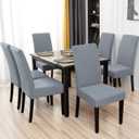 Dining Room Chair Covers Set of 8, Stretch Solid Color Parsons Chair Slipcovers Spandex Removable Washable Kitchen Chair Protector Cover for Dining Room, Hotel, Ceremony(Light Grey)