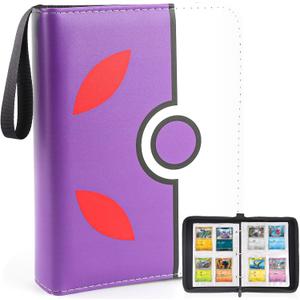 Collectible Trading Card Binder, 400 Pockets Card Holder with 50 Removable Sleeves, Portable Collection Binder Album Book Case Storage, Zipper Card Protective Sleeves for TCG, Sports Card (Master Purple)