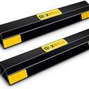 HOXWELL (New Updated 18" 2 Packs Heavy Duty Parking Stopper for Garage, Parking Gadgets Protects Car, Parking Aid Easy to Install 2 PCS, 18" L x 3.7" W x 1.8" H Black