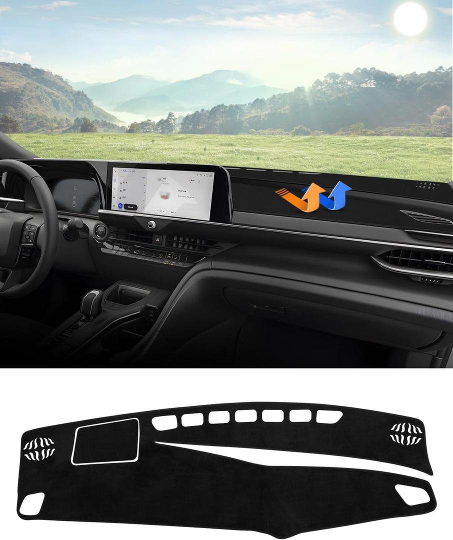 Autorder Dashboard Cover Mat Fit for 2023 2024 2025 2026 Toyota Crown Accessories Dash Cover Flannel Dash Mat Sunshade Glare UV Rays Protector