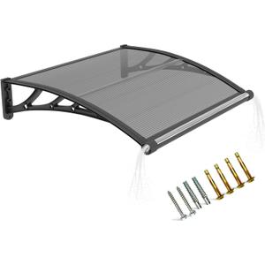 Awning for Door Entrance,32x40 Inch Polycarbonate Window Canopy Exterior with Drainage,UPF 50+ Rain Snow Sun UV Protection,Spliced Overdoor Awnings for Outside,Doors, Patio, Porch, Deck, 32x40x9.5 Inch