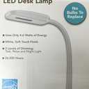 New SUNBEAM Flexible Neck LED Desk LAMP Adjustable Light Energy Star (White)