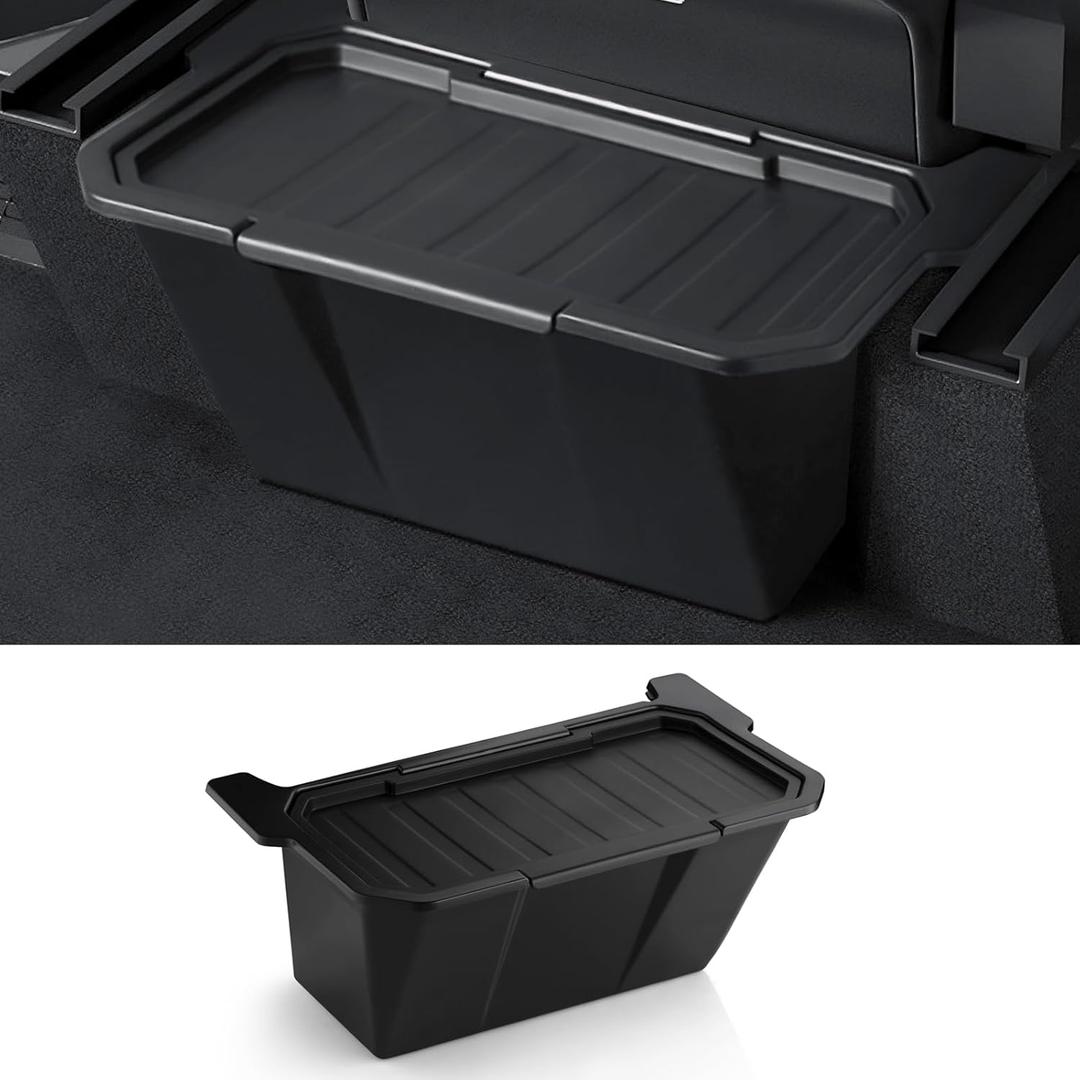 Rear Center Console Organizer for Tesla Cybertruck Trash Can with Anti-Slip Lid Cover Backseat Storage Box 2nd Row Seat Organizer Bin for Cybertruck Accessorie 2024 2025