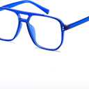 FEISEDY Blue Light Blocking Glasses Fake Nerd Clear Square Computer Lightweight Pilot Glasses Frame Oversized B2866