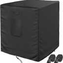 Central Air Conditioner Cover for Outside Units, AC Covers for Outside Winter with 2 Straps, Waterproof Cover Fit up to 24x24x30 inchs (Black)