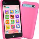 MOMILLA Kids Toys Smart Phone, Girls Toys with 3.97" Touchscreen Phone, Birthday Gift for Kids Age 3-12, Toddler Toys Learning Smartphone, 16 GB Storage Cell Phone with Front Camera (No Dual Camera) (Pink)