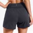 Soothfeel Running Athletic Shorts for Women 5" High Waisted Stretchy Hiking Workout Gym Shorts No Liner with Pockets (Gray, M)
