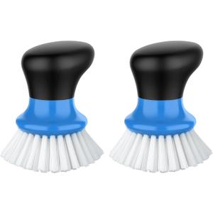 MR.SIGA Dish Scrub Brush, Palm Brush Dish Scrubber with Ergonomic Grip, Kitchen Brushes for Dishes, Blue, Pack of 2