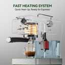 SECPOEDR 20Bar Semi Automatic Retro Espresso Machine with Milk Frother