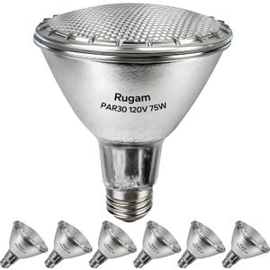 PAR30 Long Neck Halogen Flood Light Bulb, 6 Pack 120V 75W Halogen Bulbs with E26 Base, 2800K Warm White Dimmable, 3375LM High Output Brightness for Recessed & Track Lighting (Indoor/Outdoor)