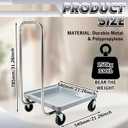 Heavy-Duty Dolly for Dish Rack and Glass Rack, 330 lbs Load Capacity, 31" Foldable Handle, 360 Rotatable Silent Rubber Wheels, Warewashing Rack Dolly for Kitchen and Restaurants