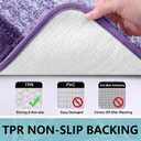 Arotive Microfiber Bathroom Rugs, Shaggy Soft and Absorbent Bath Rug, Non-Slip, Thick Plush Machine Washable Dry Bath Mats for Bathroom, Tub and Shower, 24x24, Dark Purple, Round