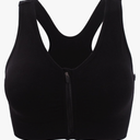 Women's Zipper Front Closure Sports Bra Racerback Yoga Bras Size XL