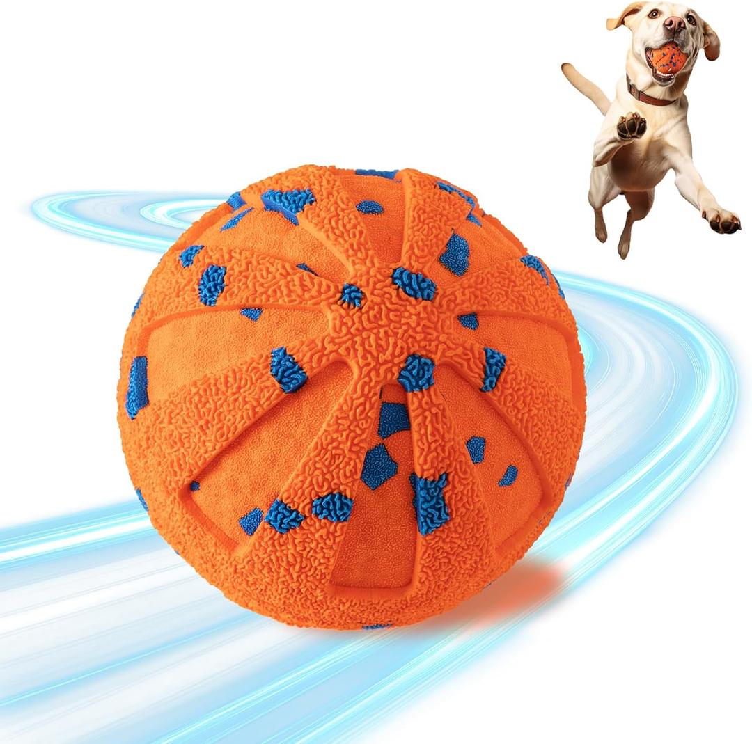 Interactive Dog Ball - Smart Dog Toy for Small & Medium & Large Dogs, Automatic Moving, Rotating & Bouncing, E-TPU Material, Interactive Dog Toys for Aggressive Chewers (Orange)