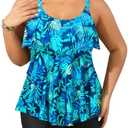 Yonique Women's Plus Size Tankini Swimsuits with Shorts Two Piece Bathing Suits Ruffle Swimsuits Tummy Control Swimwear 20
