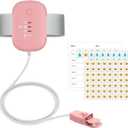 Bed Wetting Alarm for Kids, USB Rechargeable, Pee Alarms with Loud Sound & Strong Vibration, Potty Training for Boys Girls, Pink