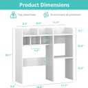 NUTIKAS Desk Hutch White Desktop Bookshelf Shelf - 30 Inch Computer Desk Organizer for Dorm Room, Wood Storage Rack for Home Office Desktop Display Shelves, Small Bookcase for Top of Desk