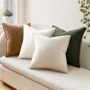 Pack of 4 Couch Throw Pillow Covers 18x18 Inch Goldolive Soft Decorative Linen Pillow Covers Farmhouse Boho Cushion Covers for Mid Century Modern Home Decor Sofa Bedroom Living Room