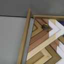24x10 Wooden Wall Decor Mountain With Metal Hooks