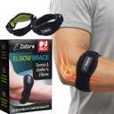 Tennis Elbow Brace With Compression Pad (2-Count) - Effective Pain Relief for Tennis & Golfers Elbow for Men & Women