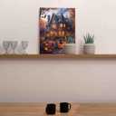 Paint by Number Halloween Spooky Castle DIY Painting On Canvas with Brushes Acrylic Paints Pumpkins Bats Witch Halloween Wall Decor Paint by Numbers for Adults Beginner 16x20 Inchwithout Frame