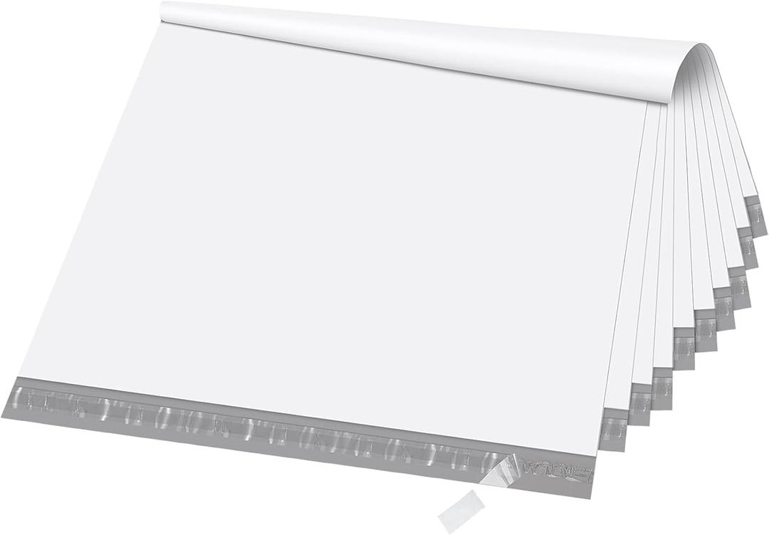 Fuxury Extra Large Poly Mailers 24x36" 5 Pcs,XXL Shipping Bags Bulk for Clothing,Strong Adhesive Packaging Shipping Envelopes,Jumbo Plastic Postal Mailing Bag for Storage Business(White)
