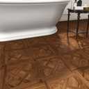 Peel and Stick Floor Tile 10-Pcs Cover 10 Sq.Ft, Vinyl Flooring Tiles 12 x 12 Matte Self Adhesive Flooring Stickers Waterproof Removable for Renter, Bathroom Living Room, Dark Brown