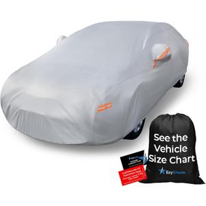 EzyShade 10-Layer Car Cover Waterproof All Weather. See Vehicle Size-Chart for Accurate Fit. Outdoor Full Exterior Covers for Automobiles Sedan Hatch SUV Rain Sun Protection. Size A3 (See SizeChart) (Reflective)