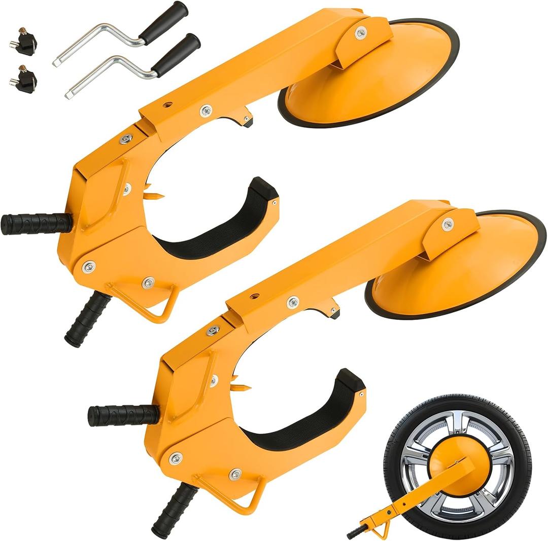 Wheel Lock Clamp | Heavy-Duty Anti Theft Tire Lock Adjustable Trailer Wheel Lock, Tire Boot Lock for RV Trailers, Cars, Trucks, SUVs (2)