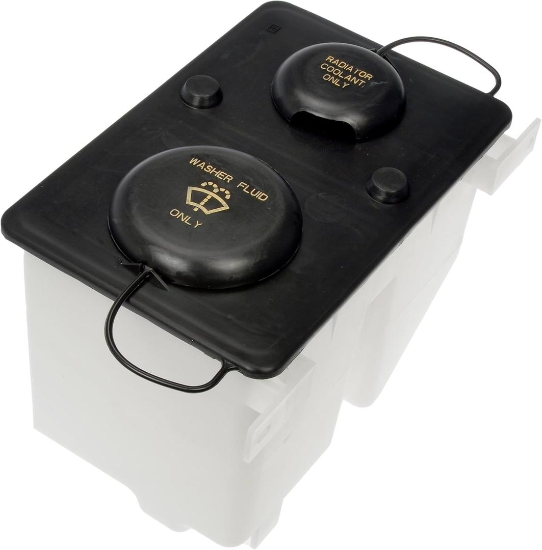 Dorman 603-212 Front Coolant And Washer Fluid Reservoir with Cap Assembly Compatible with Select Ford Models Dorman 603-212 Front Coolant And Washer Fluid Reservoir with Cap Assembly Compatible with Select Ford Models
