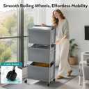125L Vertical Laundry Hamper with Wheels, 3 Section Large Rolling Laundry Sorter with Detachable Inners, Metal Clothes Hamper Laundry Baskets Organizer for Bathroom, Bedroom, Dorm (Gray)