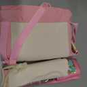 Empty Mahjong Tile Bags Set for American Tiles and Racks,Canvas Tote Bag with Mat Holder Accessories Organizer,Portable Mahjong Case Drawstring Protective Sleeve for Rack Pushers,Pink