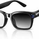 AI Smart Camera Glasses for Men Women - 8MP 1200P Video Recording, EIS Anti-Shake, Real-Time 139-Language Translator, Photochromic Lenses, Open-Ear Bluetooth Audio for Vlogging, Cycling, Travel