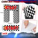 9 Pcs Race Car Birthday Party Decoration Checkered Flag Cardboard Kit Racing Theme 35.4 in Background 11.8 in Boxes Lets Go Racing Banner Photo Booth Prop for Boy Fan Baby Shower Supplies